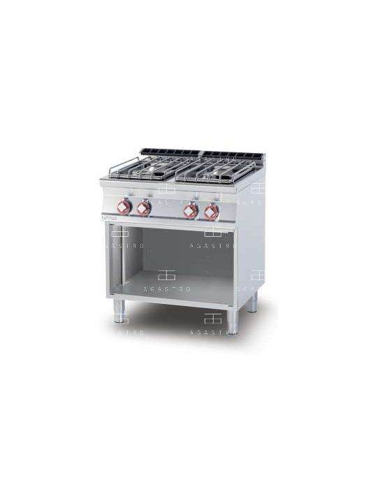 Álló gázüzemű tűzhely, nyitott tárolóval - 4 égőfej, 22 kW