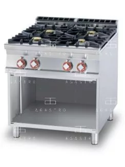   Álló gázüzemű tűzhely, nyitott tárolóval - 4 égőfej, 28 kW