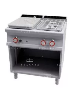   Álló francia lapos tűzhely,1 zónával, 2 égőfejjel - 20 kW