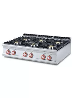 Asztali gázüzemű tűzhely - 6 égőfej, 45 kW