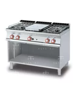   Álló francia lapos tűzhely,1 zónával, 4 égőfejjel - 29 kW