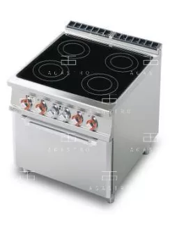   Elektromos üvegkerámiás tűzhely, statikus sütővel - 4 zóna, 20,3 kW