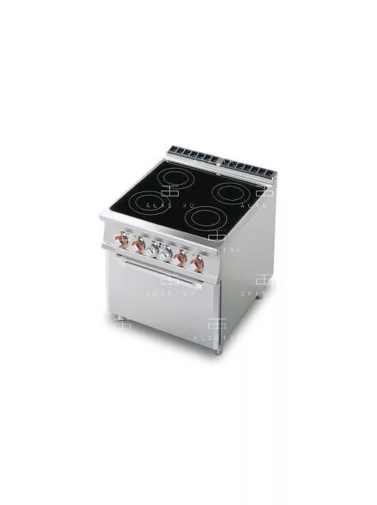 Elektromos üvegkerámiás tűzhely, statikus sütővel - 4 zóna, 20,3 kW