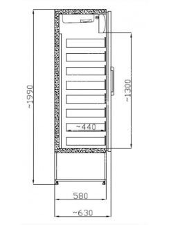 AP 635 Fiókos hűtővitrin (+25°C, 60% Rh) +1 ... +10 °C