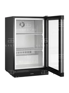   LIEBHERR (BCv 1103-744) - Fekete üvegajtós hűtőszekrény - 106 literes, 497 × 548 × 830 mm