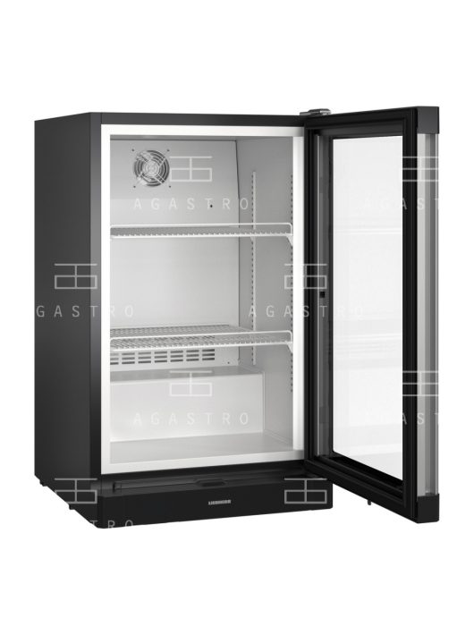 LIEBHERR (BCv 1103) - Fekete üvegajtós hűtőszekrény - 106 literes, 497 × 548 × 830 mm