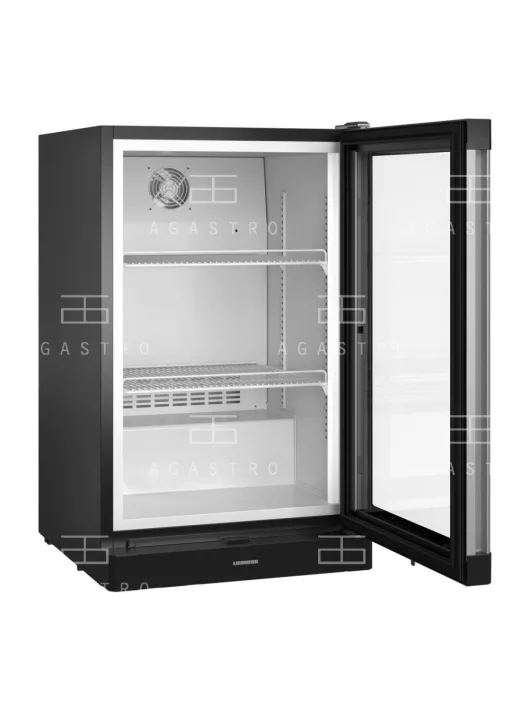 LIEBHERR (BCv 1103-744) - Fekete üvegajtós hűtőszekrény - 106 literes, 497 × 548 × 830 mm