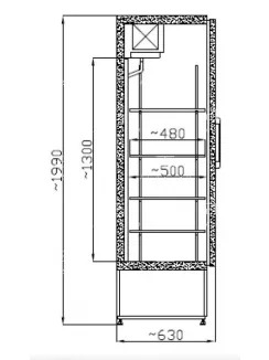   CC 725 Teleajtós hűtőszekrény (+25°C, 60% Rh) +1 ... +10 °C, 0.6 kW 725 x 630 x 1990 mm