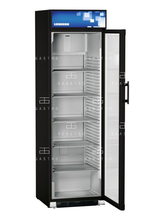 LIEBHERR (FKDv 4213) - Fekete üvegajtós hűtőszekrény - 403 literes, 600 × 687 × 2010 mm
