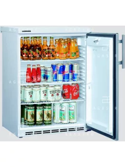   LIEBHERR (FKU 1805) - Teleajtós hűtőszekrény rozsdamentes ajtóval - 175 literes, 600×600×850 mm