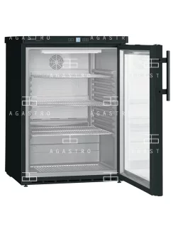   LIEBHERR (FKUv 1613-744) - Pult alá helyezhető fekete üvegajtós hűtő - 148 literes, 600 × 615 × 830 mm