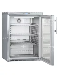   LIEBHERR (FKUv 1663) - Pult alá helyezhető rozsdamentes üvegajtós hűtő - 148 literes, 600 × 615 × 830 mm