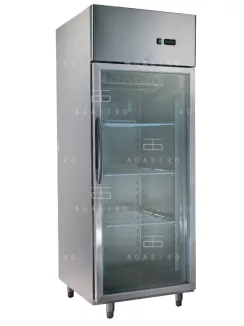   GNC740L1G Üvegajtós rozsdamentes hűtővitrin, GN 2/1-es polcokkal , 740 x 870 x 2050 mm, 600 liter