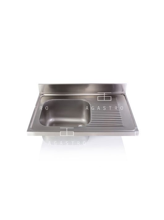Egymedencés mosogató fedlap csepegtetővel 1000x700 mm, medence: 500x500x300 mm, jobbos