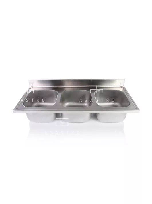 Hárommedencés mosogató fedlap 1800x700 mm, medencék: 500x500x300 mm