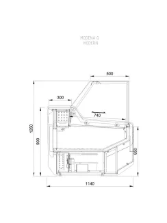   MODENA MODERN G 110 - Csemegepult - statikus, 0,73 m² bemutatófelülettel