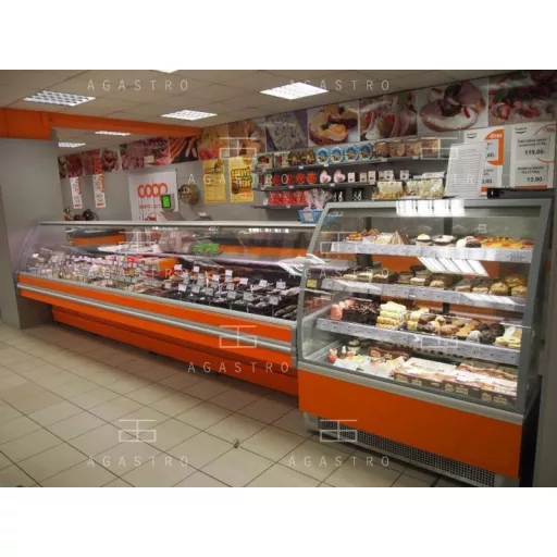 MODENA W 110 - Hajlított üvegű csemegepult- ventilációs, 0,85 m² bemutatófelülettel