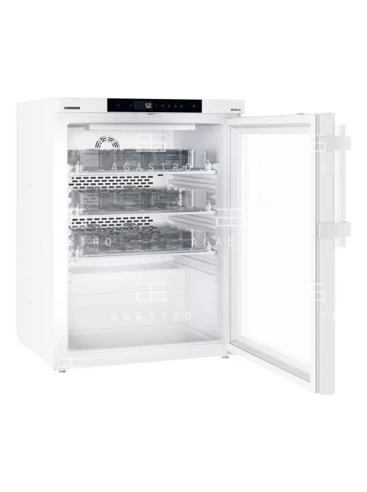 LIEBHERR (MKUv 1613-H63) - Gyógyszerészeti üvegajtós hűtőszekrény fiókokkal - 152 literes, 601 × 618 × 820 mm