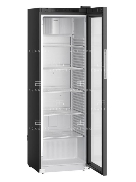 LIEBHERR (MRFvd 4011) - Fekete üvegajtós hűtőszekrény - 400 literes, 597 × 654 × 1884 mm