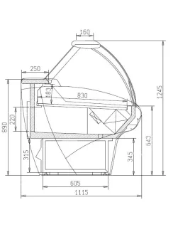 Marte 135 - Csemegepult ventilációs hűtéssel
