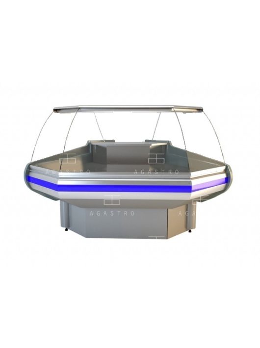 NCH I Z - Hajlított üvegű külső sarokpult (90°) - ventilációs, 1,0 m² bemutatófelülettel