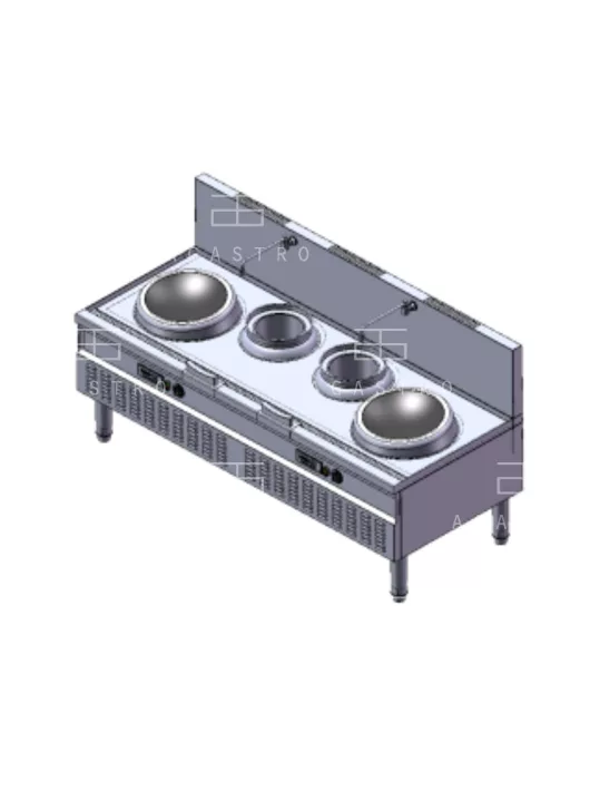 Indukciós wok tűzhely, 2 x 15 kW