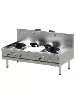 Gázüzemű wok tűzhely, 2 x 40 kW, álló