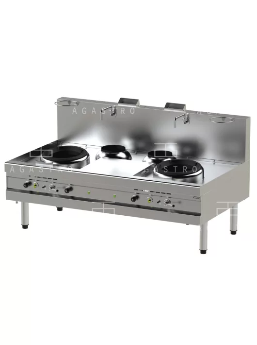 Gázüzemű wok tűzhely, 2 x 40 kW, álló