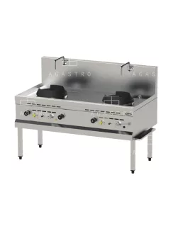 Gázüzemű wok tűzhely, 2 x 33 kW, álló