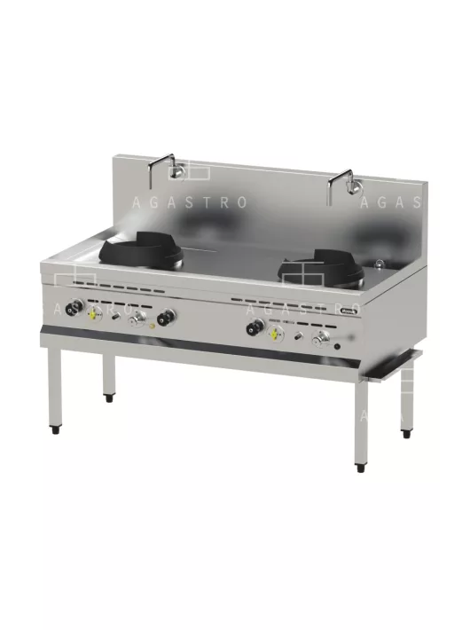 Gázüzemű wok tűzhely, 2 x 33 kW, álló