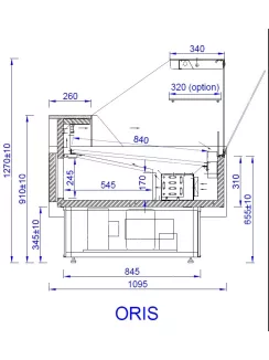   ORIS - Csemegepult- ventilációs, 0,79 m² bemutatófelülettel