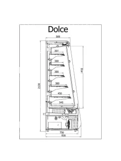  R-1 DC 110/80 DOLCE - Hűtött faliregál - 1080 x 830 x 2130 mm, 2,4 m²