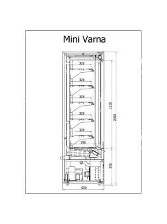   R-1 MVR 60/60 MINI VARNA - Hűtött faliregál - 600 x 620 x 2000 mm, 0,95 m²