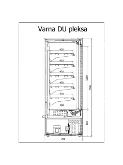   R-1 VR 60/80 VARNA DUZ - Hűtött faliregál nyíló ajtóval- 600 x 780 x 2000 mm, 1,45 m²