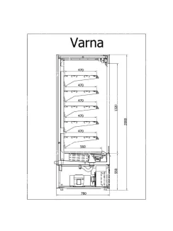   R-1 VR 60/80 VARNA - Hűtött faliregál - 600 x 780 x 2000 mm, 1,45 m²