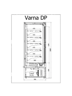   R-1 VR 90/80 VARNA - Hűtött faliregál csúszó ajtóval- 900 x 780 x 2000 mm, 2,3 m²