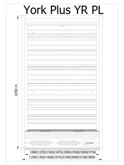   R-1 YR 100/80 YORK PLUS - Hűtött faliregál - 1000 x 775 x 2250 mm - 3,2 m²