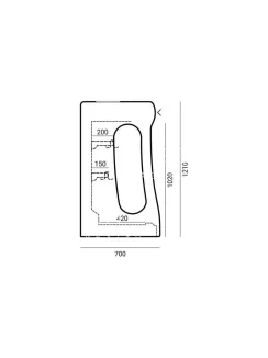   RCh-1-2/BD Helion 2 1040 - Falra szerelhető hűtött faliregál - 1040 x 700 x 1210 mm, 0.65 m²