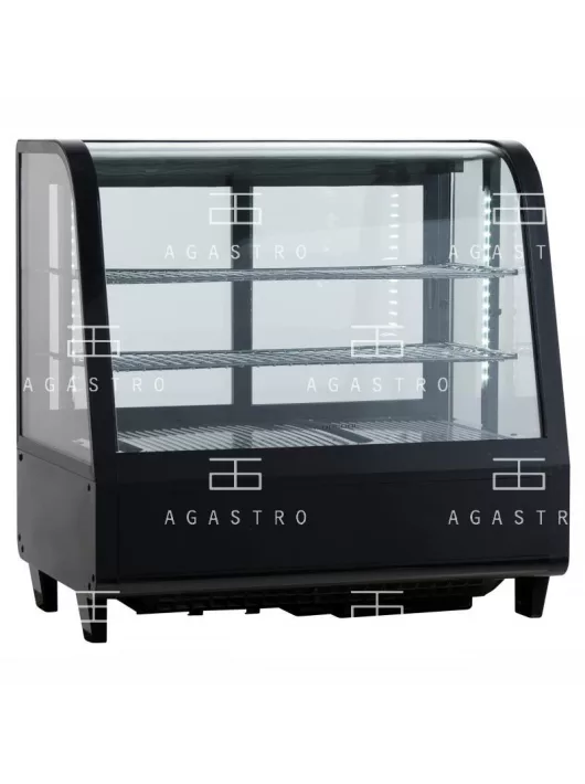 RTW-101 BE Hajlított üvegű bemutatóvitrin (+25°C, 60% Rh) +1 ... +10 °C, 0.16 kW, 682 x 450 x 675 mm