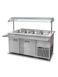   SB-C-SS 120 Rozsdamentes salátahűtő 4°C, / +10 °C, hűtéstartománnyal 1200x900x850/1310 mm