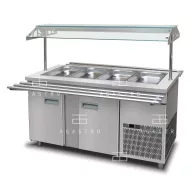   SB-C-SS 155 Rozsdamentes salátahűtő 4°C, / +10 °C, hűtéstartománnyal 1550x900x850/1310 mm