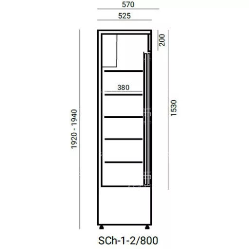 SCH-1-2/800 WESTA Csúszó üvegajtós hűtővitrin - 800 literes, 1300 x 570 x 1940 mm
