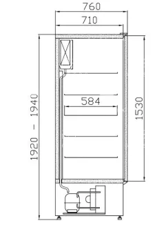   SCH-1/700 LUNA - Hűtőszekrény festett külsővel - 700 literes, 800 x 760 x 1940 mm