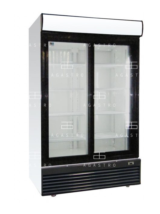 SD 1002 SLE Csúszó üvegajtós hűtővitrin +4 ... +10 °C, hűtéstartománnyal, 1130 x 700 x 2023 mm, 0.51 kW
