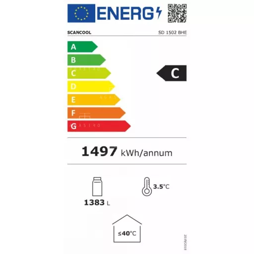 SD 1502 BHE - Üvegajtós hűtővitrin - 1383 literes