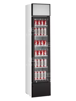   SD 217 E - Üvegajtós hűtővitrin  (+25°C, 60% Rh) 0 ... +10 °C hűtéstartománnyal, 390 x 475 x 1880 mm