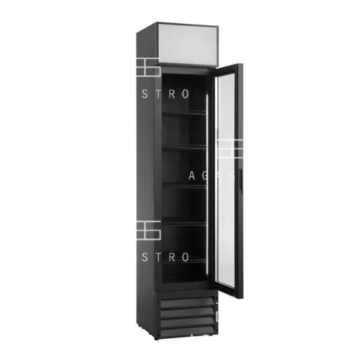 SD 217 E - Üvegajtós hűtővitrin  (+25°C, 60% Rh) 0 ... +10 °C hűtéstartománnyal, 390 x 475 x 1880 mm