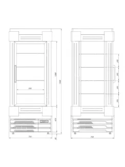   SZ-1 BL 80 BELLISSIMA - Álló süteményes vitrin - 790 x 892 x 1490 mm