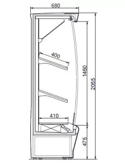 Smart FV 70 - Hűtött faliregál - 700 x 680 x 2055 mm
