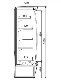 Smart MP 100 - Hűtött faliregál - 1017 x 680 x 2055 mm